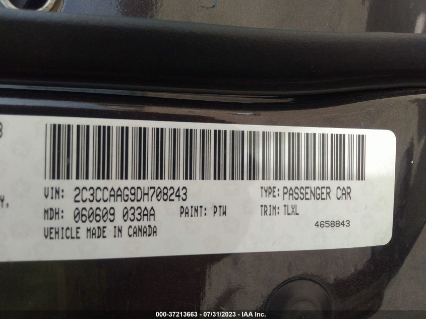 2013 CHRYSLER 300 - 2C3CCAAG9DH708243