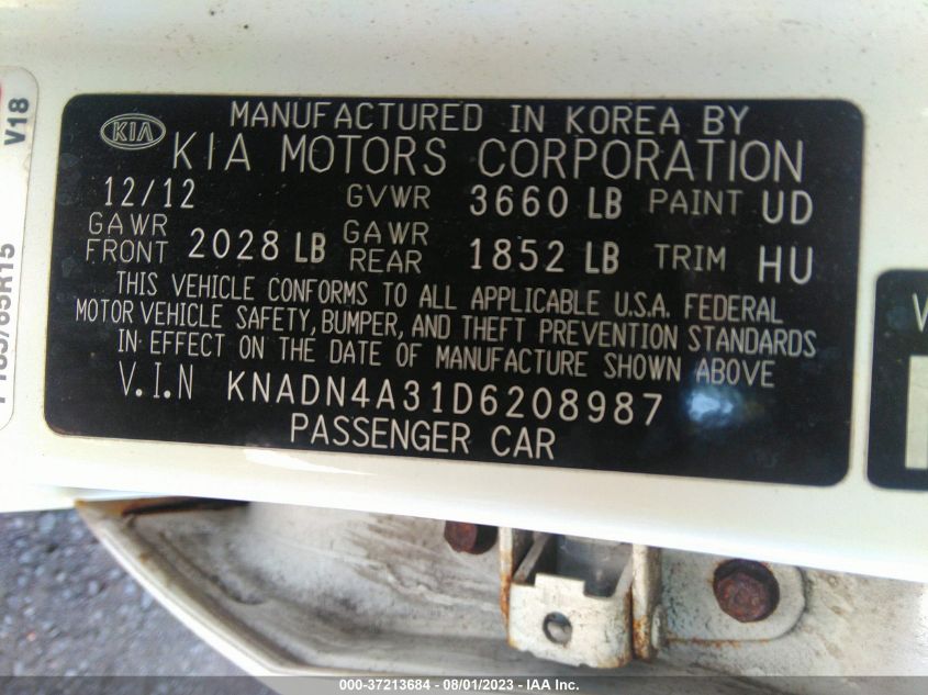 2013 KIA RIO EX - KNADN4A31D6208987