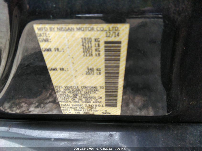 2015 NISSAN ALTIMA 2.5/S/SV/SL - 1N4AL3AP6FC230891