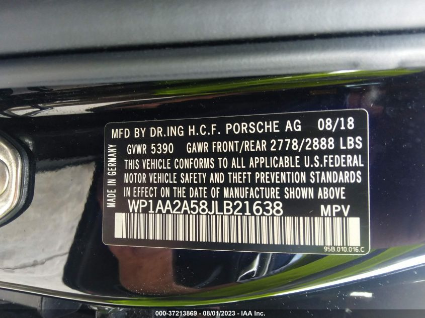2018 PORSCHE MACAN - WP1AA2A58JLB21638