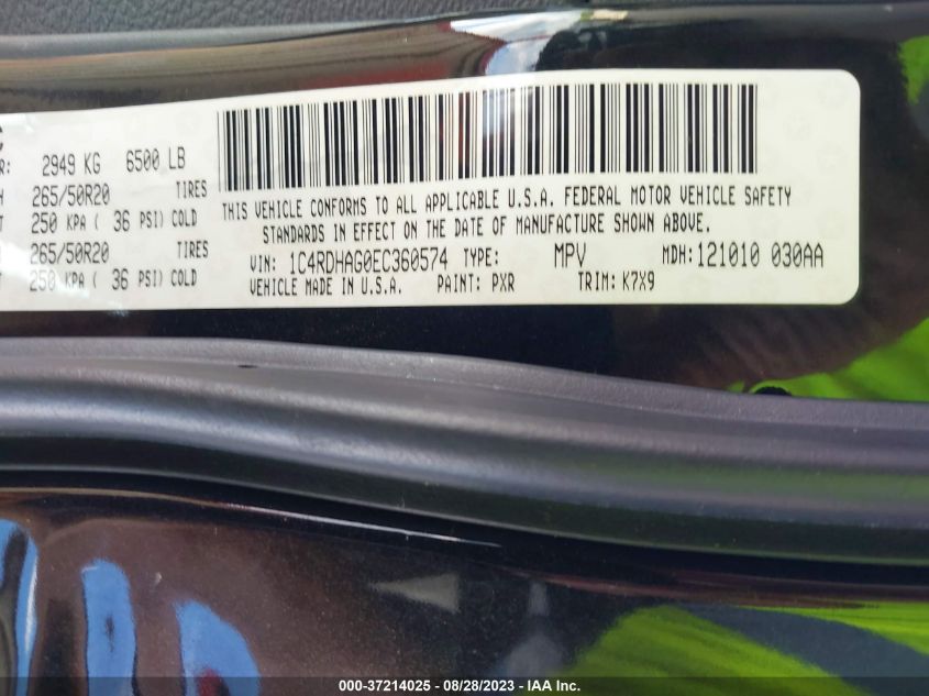 2014 DODGE DURANGO SXT - 1C4RDHAG0EC360574