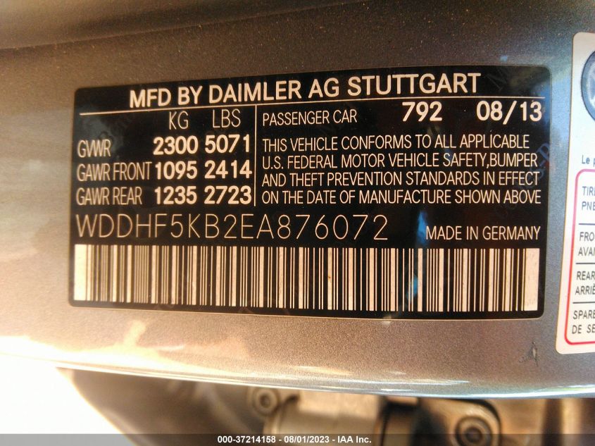 2014 MERCEDES-BENZ E-CLASS E 350 - WDDHF5KB2EA876072