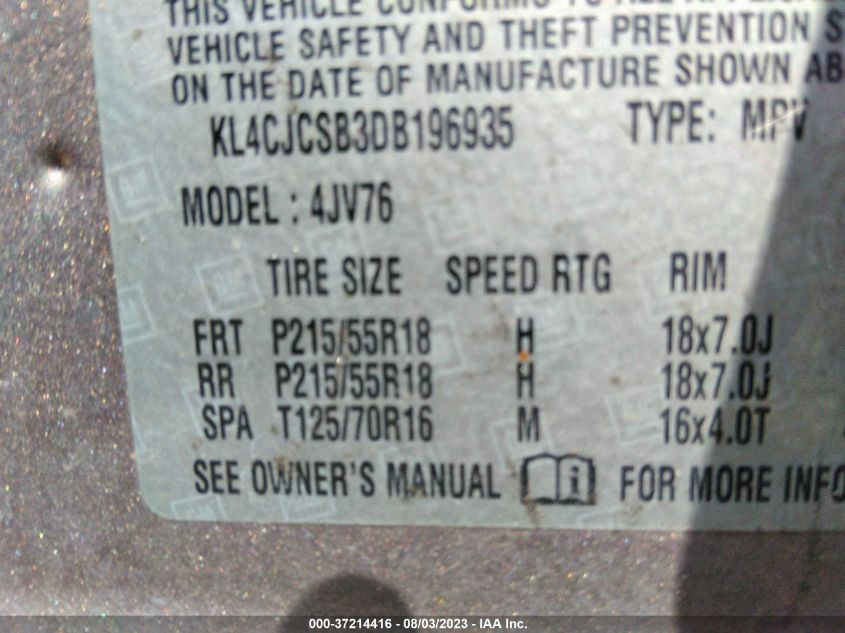 2013 BUICK ENCORE LEATHER - KL4CJCSB3DB196935