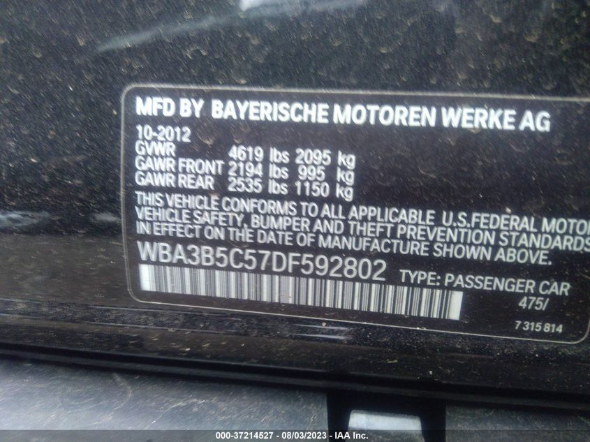 2013 BMW 3 SERIES 328I XDRIVE - WBA3B5C57DF592802