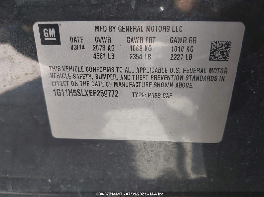 2014 CHEVROLET MALIBU LTZ - 1G11H5SLXEF259772