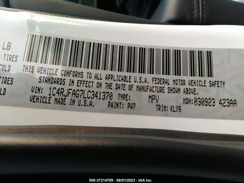2020 JEEP GRAND CHEROKEE ALTITUDE - 1C4RJFAG7LC341370