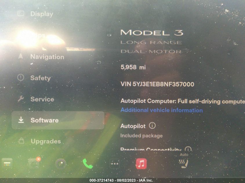 5YJ3E1EB8NF357000 Tesla Model 3 LONG RANGE 14