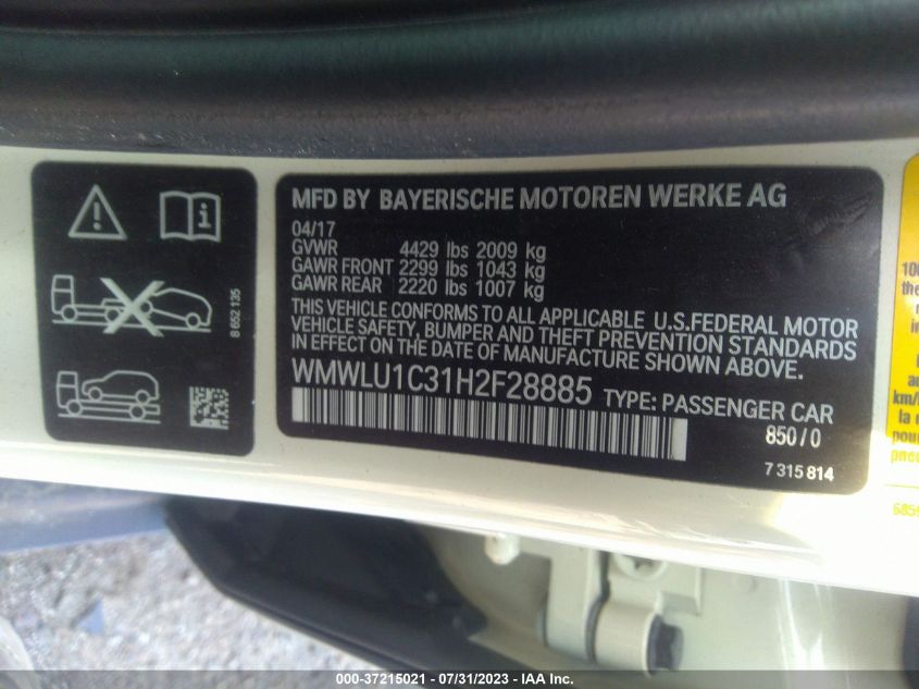 2017 MINI CLUBMAN COOPER - WMWLU1C31H2F28885