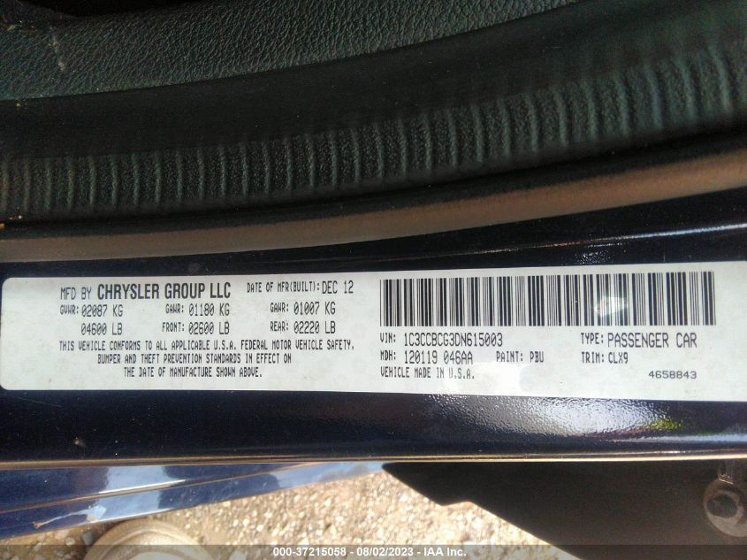 2013 CHRYSLER 200 LIMITED - 1C3CCBCG3DN615003