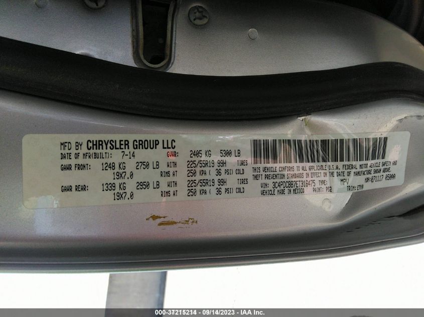 2014 DODGE JOURNEY SXT - 3C4PDCBB7ET316475