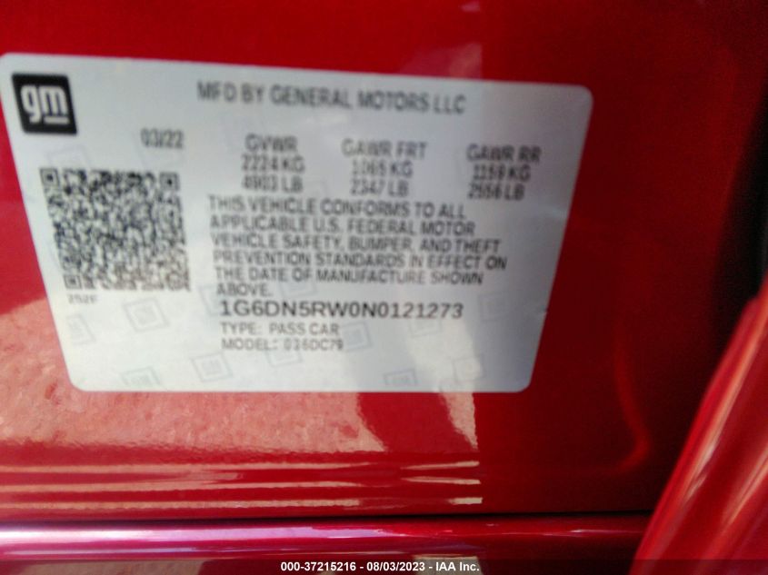 2022 CADILLAC CT5 PREMIUM LUXURY - 1G6DN5RW0N0121273