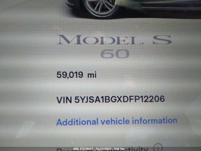 2013 TESLA MODEL S - 5YJSA1BGXDFP12206