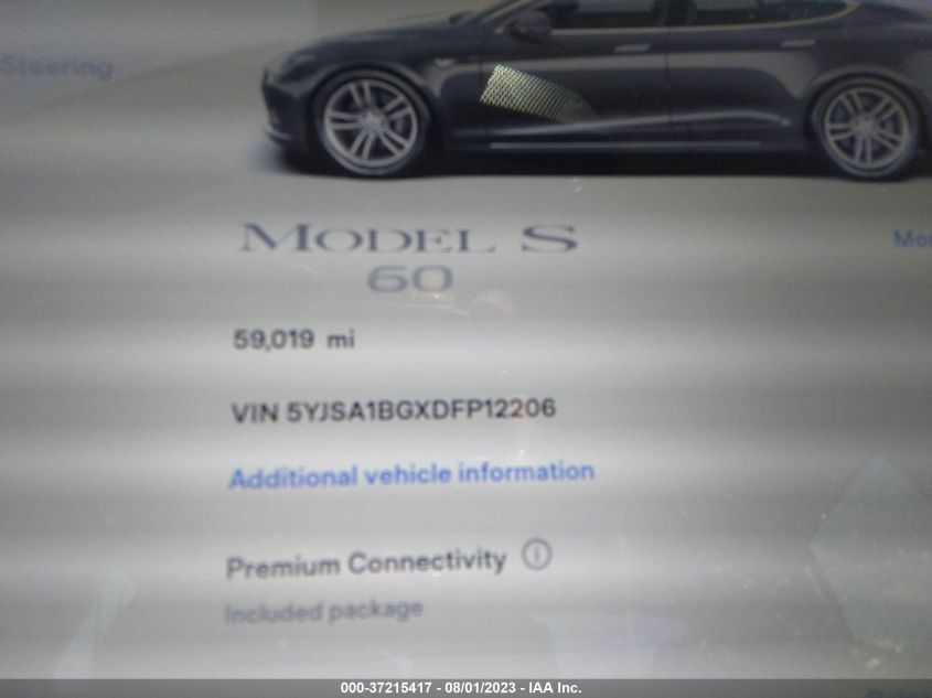 2013 TESLA MODEL S - 5YJSA1BGXDFP12206
