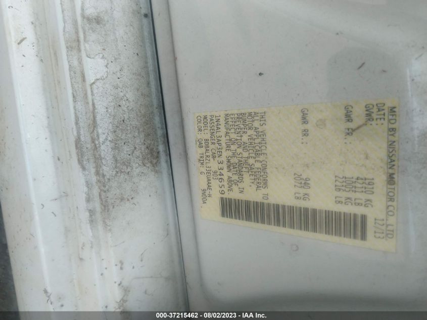 2014 NISSAN ALTIMA 2.5 S - 1N4AL3AP3EN334659