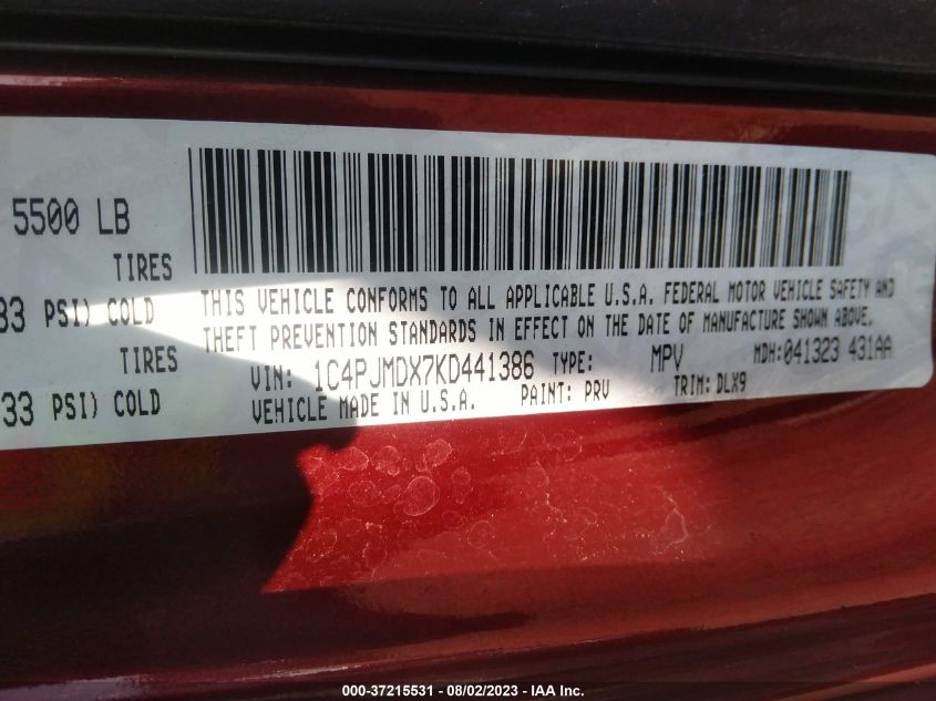 2019 JEEP CHEROKEE LIMITED - 1C4PJMDX7KD441386