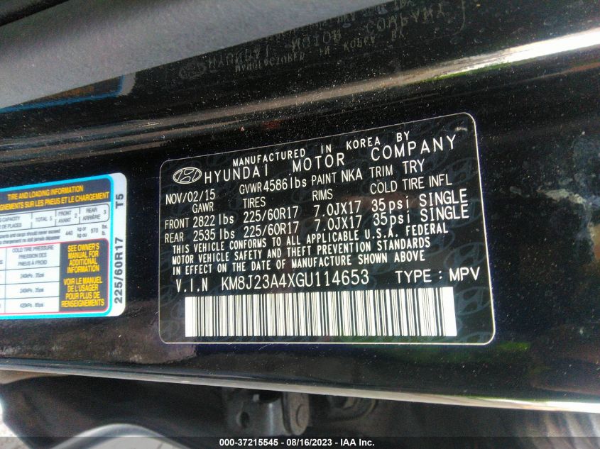 2016 HYUNDAI TUCSON SE - KM8J23A4XGU114653
