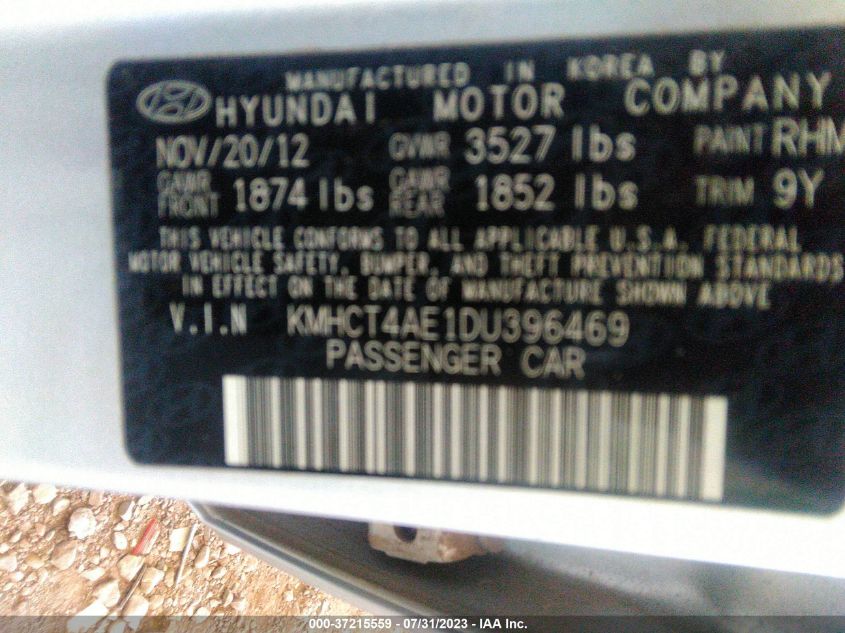 2013 HYUNDAI ACCENT GLS/GS - KMHCT4AE1DU396469