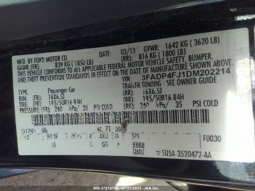 2013 FORD FIESTA TITANIUM - 3FADP4FJ1DM202214