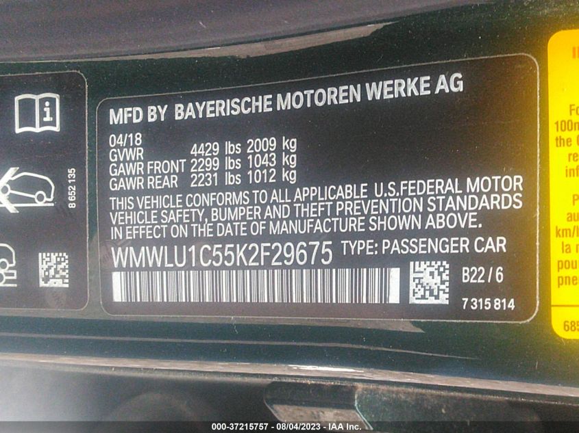 2019 MINI CLUBMAN COOPER - WMWLU1C55K2F29675