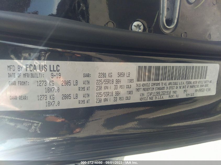 2020 JEEP CHEROKEE LIMITED - 1C4PJLDB9LD521918