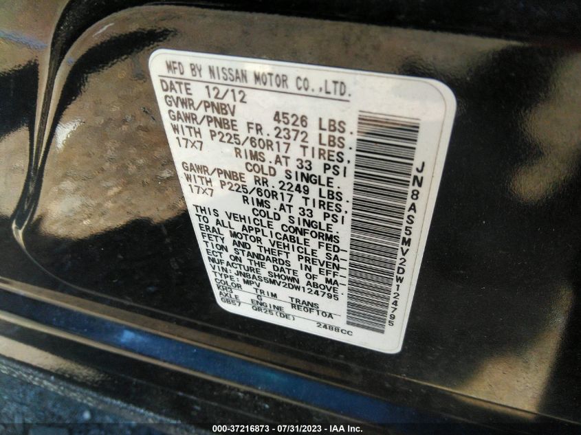 2013 NISSAN ROGUE SV - JN8AS5MV2DW124795