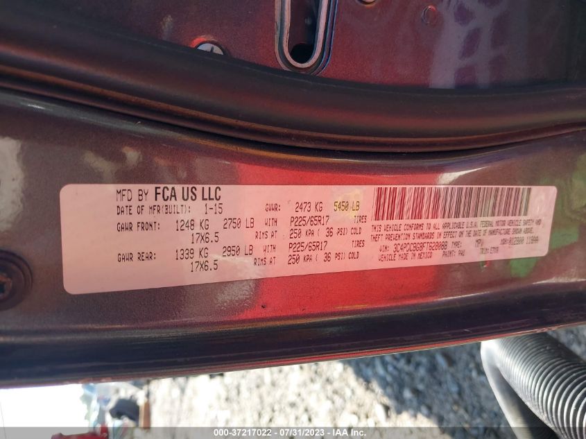 2015 DODGE JOURNEY SXT - 3C4PDCBG8FT628088