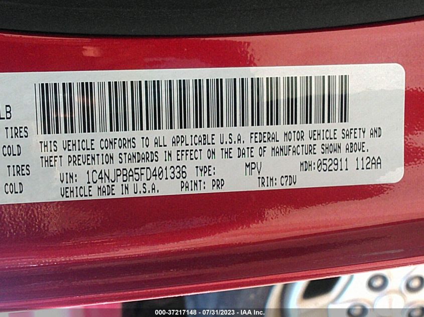 2015 JEEP PATRIOT SPORT - 1C4NJPBA5FD401336