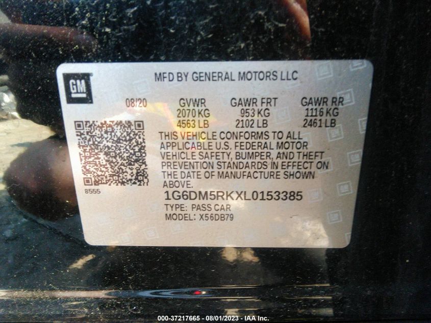 2020 CADILLAC CT5 LUXURY 1G6DM5RKXL0153385