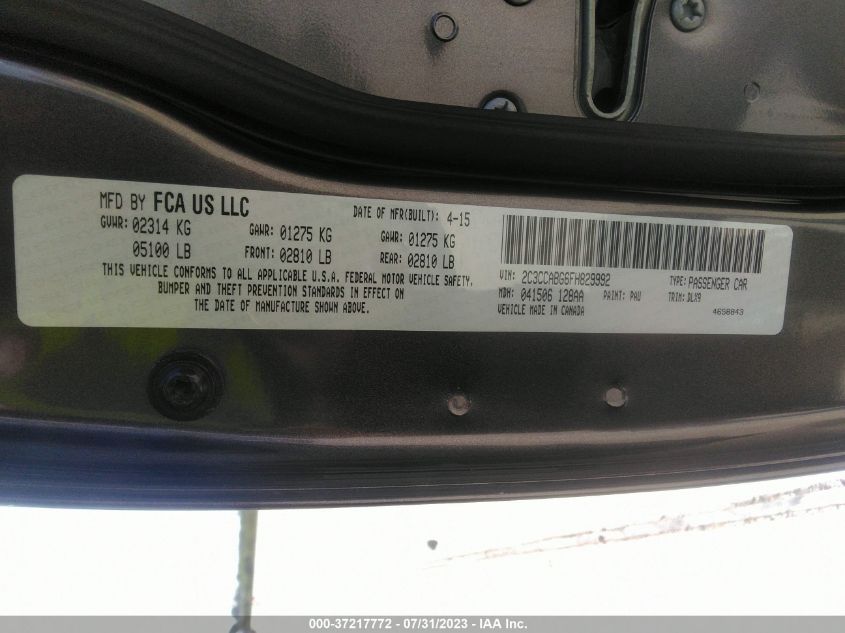 2015 CHRYSLER 300 300S - 2C3CCABG6FH829992