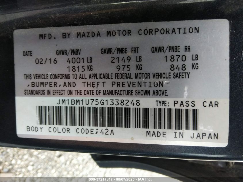2016 MAZDA MAZDA3 I SPORT - JM1BM1U75G1338248