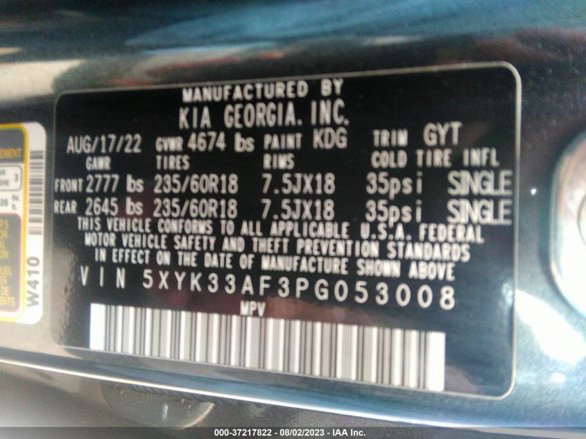 2023 KIA SPORTAGE EX - 5XYK33AF3PG053008