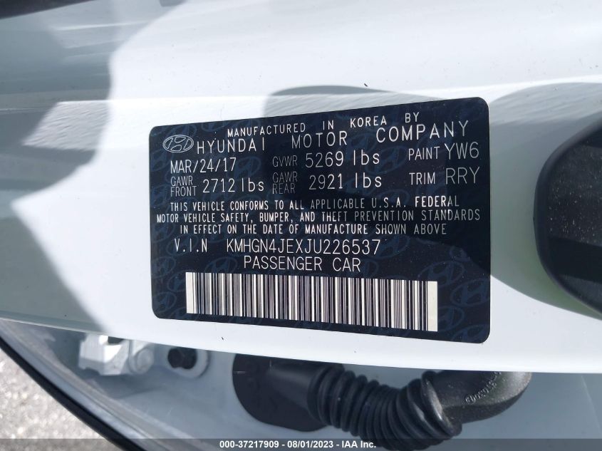 2018 GENESIS G80 PREMIUM/ULTIMATE - KMHGN4JEXJU226537