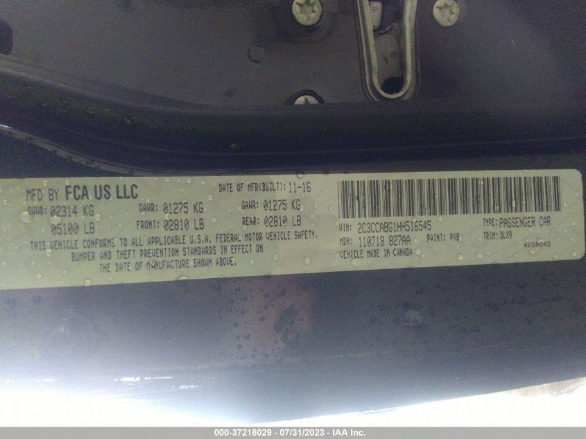 2017 CHRYSLER 300 300S - 2C3CCABG1HH516545