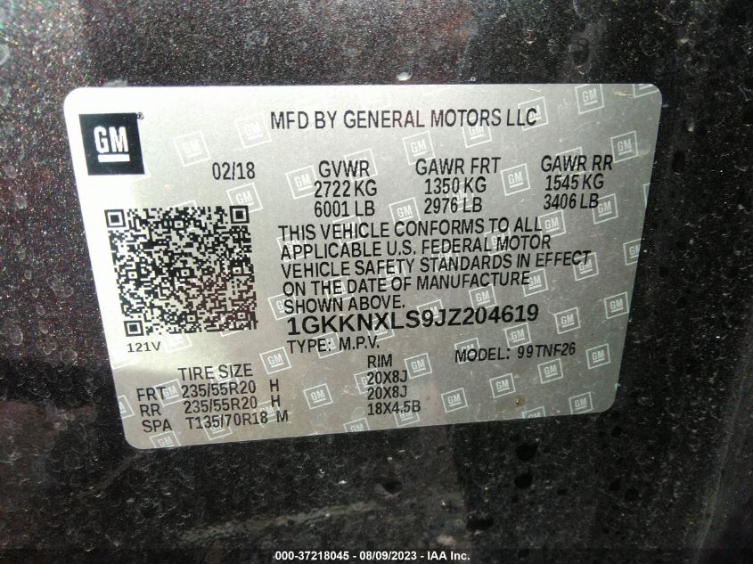 2018 GMC ACADIA DENALI - 1GKKNXLS9JZ204619