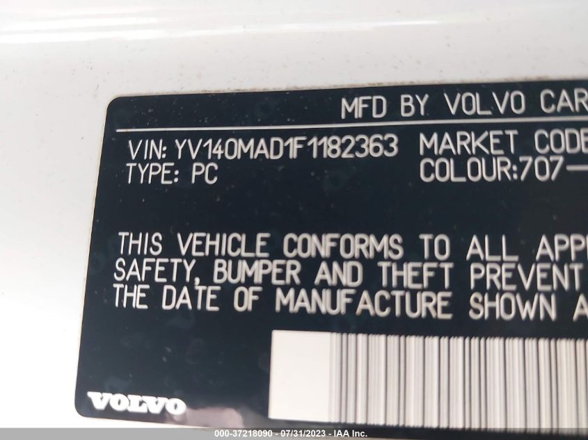 2015 VOLVO S80 T5 DRIVE-E PLATINUM YV140MAD1F1182363