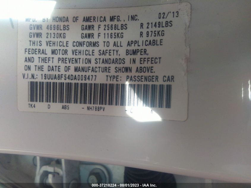 2013 ACURA TL TECH - 19UUA8F54DA009477
