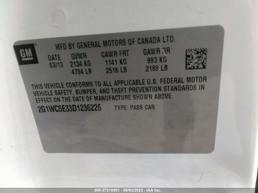 2013 CHEVROLET IMPALA LTZ - 2G1WC5E33D1236226