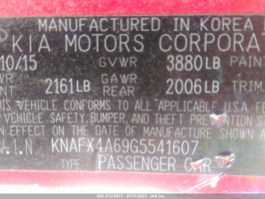 2016 KIA FORTE LX - KNAFX4A69G5541607