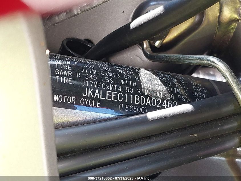2011 KAWASAKI LE650 C - JKALEEC11BDA02462