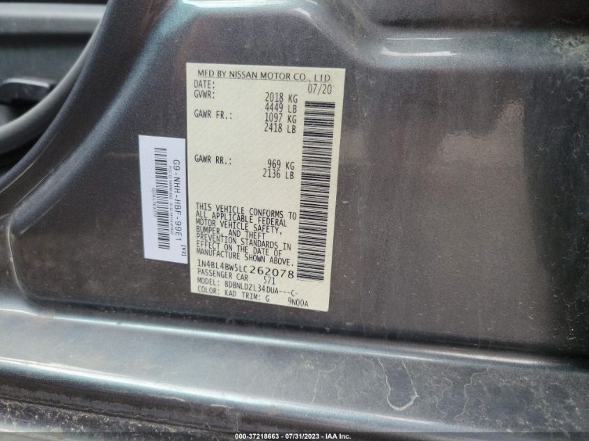 2020 NISSAN ALTIMA 2.5 S - 1N4BL4BW5LC262078
