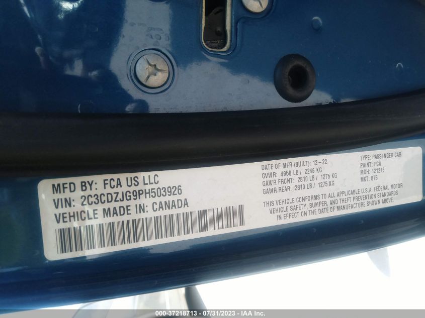 2023 DODGE CHALLENGER GT - 2C3CDZJG9PH503926