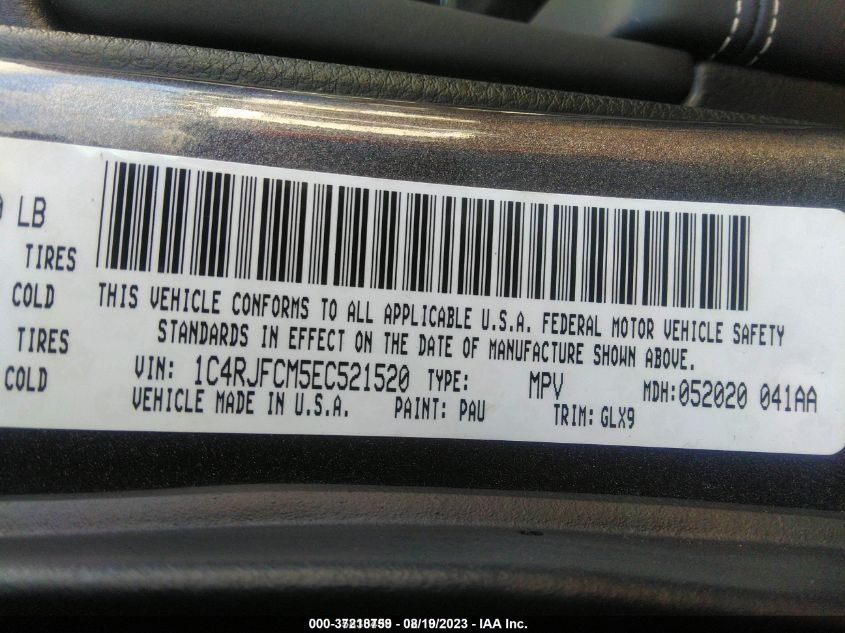 2014 JEEP GRAND CHEROKEE OVERLAND - 1C4RJFCM5EC521520