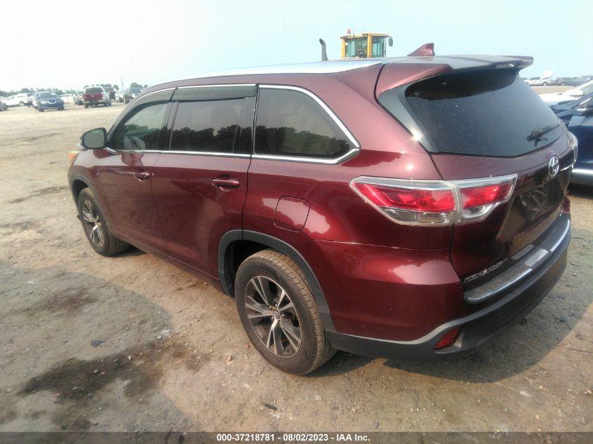 2016 TOYOTA HIGHLANDER XLE - 5TDKKRFH8GS164706
