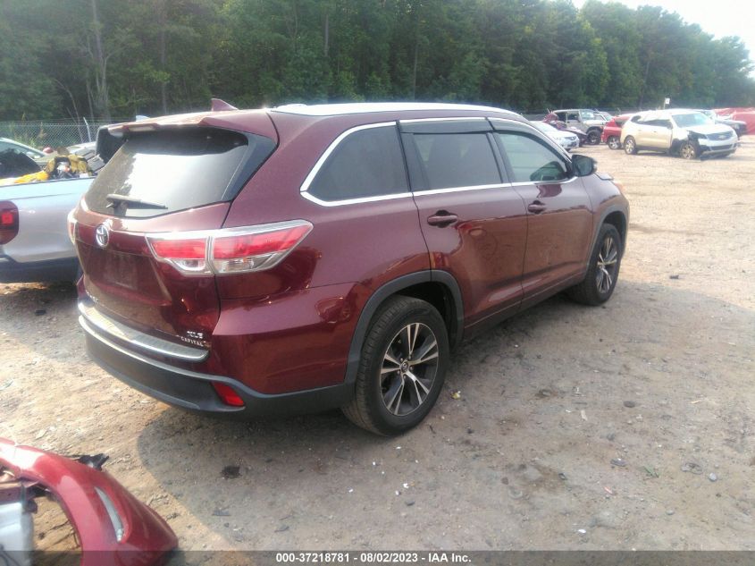 2016 TOYOTA HIGHLANDER XLE - 5TDKKRFH8GS164706
