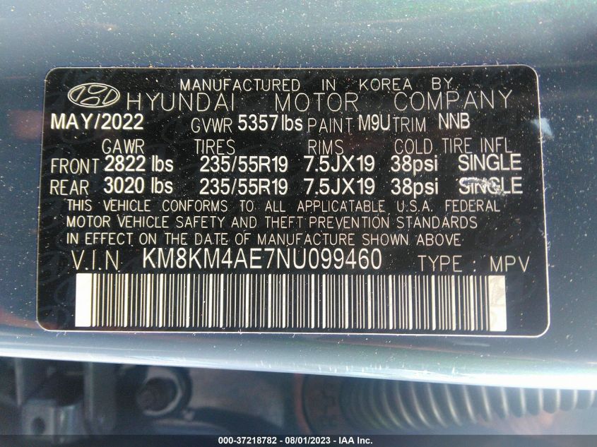 2022 HYUNDAI IONIQ 5 SE - KM8KM4AE7NU099460
