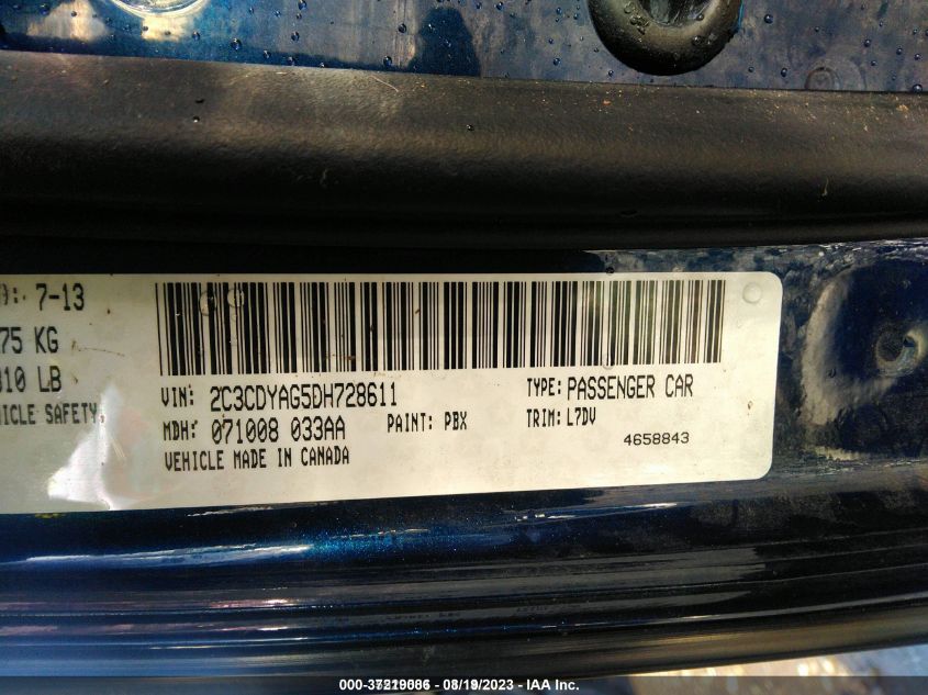 2013 DODGE CHALLENGER SXT - 2C3CDYAG5DH728611