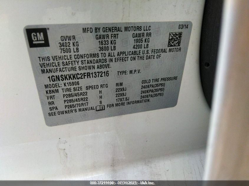 2015 CHEVROLET SUBURBAN LTZ - 1GNSKKKC2FR137216