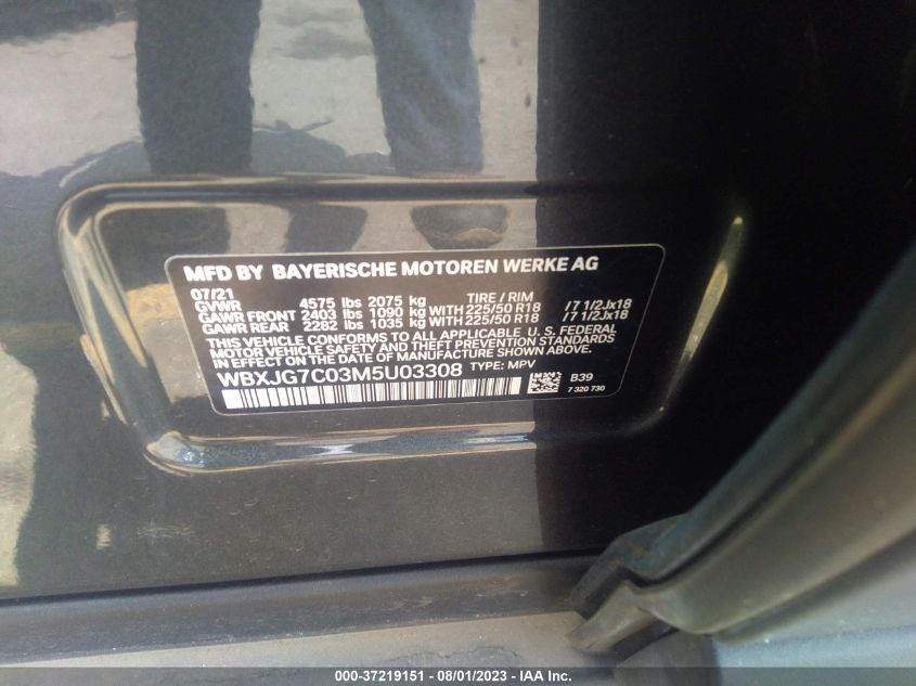 2021 BMW X1 SDRIVE28I - WBXJG7C03M5U03308