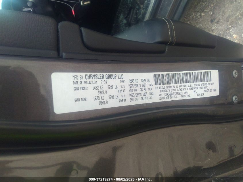 2014 JEEP GRAND CHEROKEE LIMITED - 1C4RJFBG4EC567853