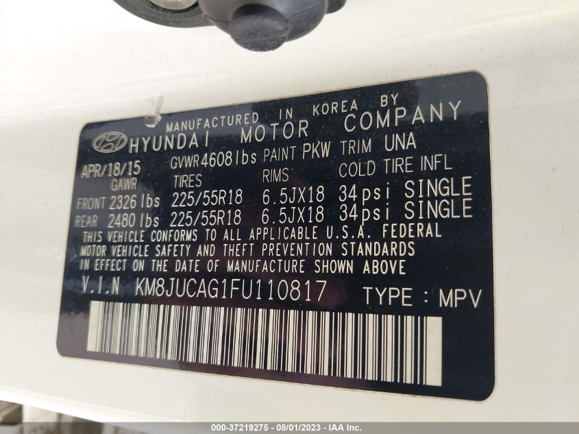 2015 HYUNDAI TUCSON LIMITED/SE - KM8JUCAG1FU110817